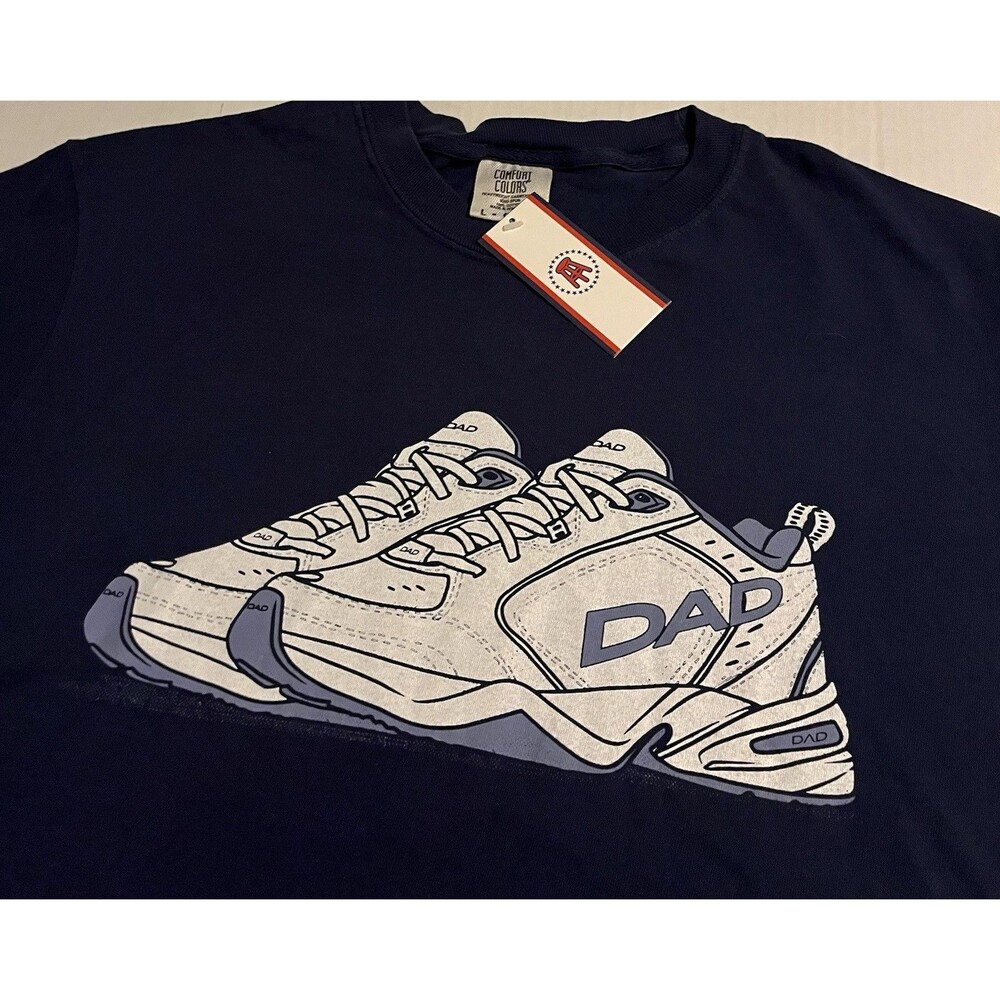 NWT Barstool Sports Dad Shoes Sneakers Graphic Print T-Shirt LARGE Portnoy Blue